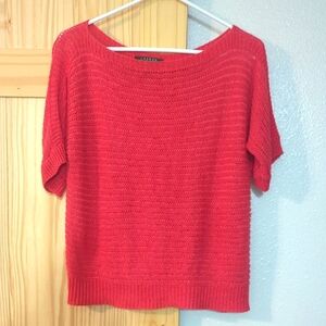 Ralph Lauren Coral Crew Neck Sweater with Ribbed Knit